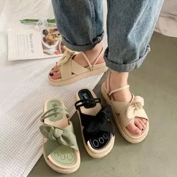 Женские сандалии Mujer, летние новые модные студенческие туфли в сказочном стиле на платформе, римские женские туфли на плоской подошве, милые тапочки