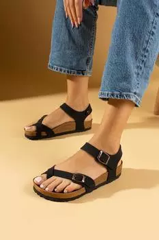 Женские сандалии на анатомической подошве с двойной пряжкой 75-22-24