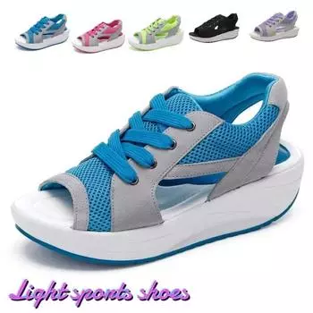 Женские сандалии на платформе с ремешками, спортивные кроссовки-сабо, удобные повседневные дышащие сандалии с открытым носком, летние 38