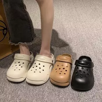 Женские сандалии на платформе с закрытым носком, летние повседневные пляжные сандалии из ЭВА, женские нескользящие белые сабо, садовая обувь для женщин 45