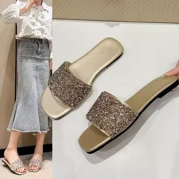 Женские сандалии на плоской подошве, европейско-американская модная легкая удобная повседневная обувь, пляжная обувь для отдыха на открытом воздухе 36 чёрный