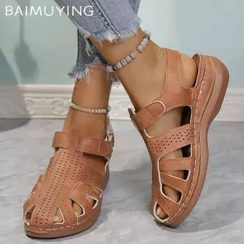 Женские сандалии на плоской подошве, повседневные ретро-кеды, удобные туфли для женщин, тренд 2025 года, пляжные летние новые тапочки для ходьбы, шлепанцы Mujer 36 синий