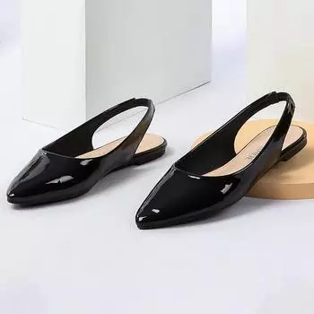 Женские сандалии на плоской подошве с острым носком Элегантные женские балетки 7