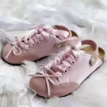 Женские сандалии на шнуровке с бантом, туфли на плоской подошве, тапочки, мюли, дизайнерские летние 2024 года, новые брендовые платья, повседневные, для активного отдыха, женские шлепанцы Zapatos 35 чёрный