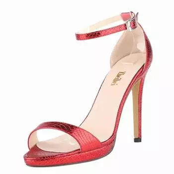 Женские сандалии на шпильке 11 см, пикантные летние элегантные туфли-лодочки на высоком каблуке из крокодиловой кожи для танцев на шесте, золотистые модельные туфли для свадебной вечеринки 35