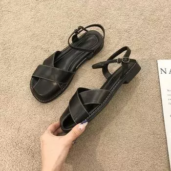 Женские сандалии на танкетке с открытым носком и цветочным принтом, модная легкая летняя обувь из искусственной кожи на платформе, уличные дышащие повседневные римские сандалии 40 белый