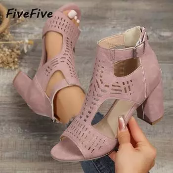 Женские сандалии на танкетке с открытым носком, модные сандалии на платформе, женские летние босоножки на танкетке на массивном каблуке, большие размеры 38 серый