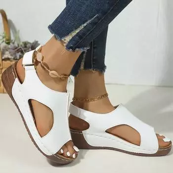 Женские сандалии на танкетке, сандалии на танкетке, летняя женская обувь на платформе, Sandalias Mujer, туфли на танкетке, на каблуке, женская летняя обувь 36