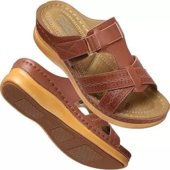 Женские сандалии на танкетке, удобные ортопедические сандалии на танкетке, женские сандалии без шнуровки на платформе 35