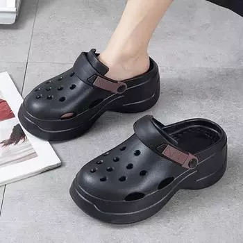 Женские сандалии на толстой платформе из ЭВА с толстой подошвой, сандалии для женщин, летние нескользящие пляжные шлепанцы, дышащая садовая обувь 35