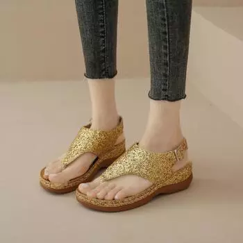 Женские сандалии на толстой подошве с застежкой на носке, женские повседневные сандалии больших размеров 36-43 36 чёрный