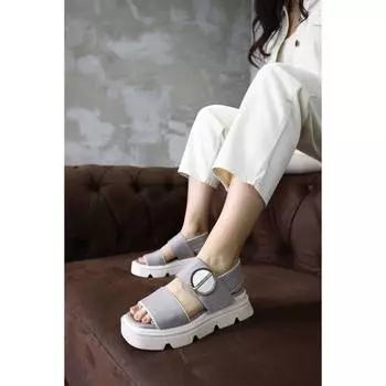 Женские сандалии Nelly Mink из натуральной кожи на толстой подошве Комфортные повседневные качественные стильные легкие сандалии