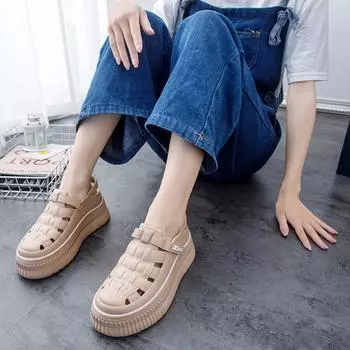 Женские сандалии New Roman Shoes Woven Thick Bottom Inner High White Shoes 36-37 белый