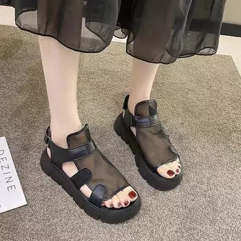 Женские сандалии, новая пляжная обувь в римском стиле, сандалии с открытым носком 35 белый