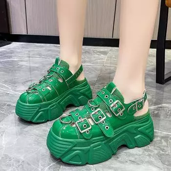 Женские сандалии, новинка 2022 года, уличная мода, сандалии на платформе с пряжками, дизайнерская летняя обувь 35 белый