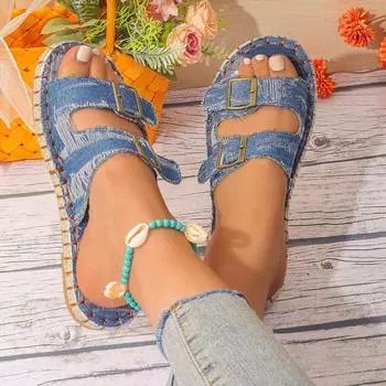 Женские сандалии, новинка 2024 года, летние пляжные туфли на толстой подошве, очень большие римские сандалии и тапочки травяной вязки 36 белый