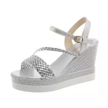 Женские сандалии Новые летние босоножки на танкетке Женская модная повседневная обувь на платформе для женщин Роскошные дизайнерские босоножки на высоком каблуке 35