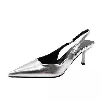 Женские сандалии Новые летние модные простые однотонные босоножки на шпильках Женские остроносые вечерние женские босоножки на высоком каблуке 35