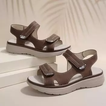 Женские сандалии, новые летние римские туфли на плоской подошве с пряжками, женские пляжные однотонные сандалии с открытым носком и ремешком сзади 36