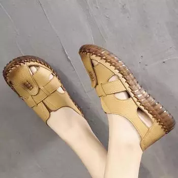 Женские сандалии из натуральной кожи, ручной работы 36 чёрный