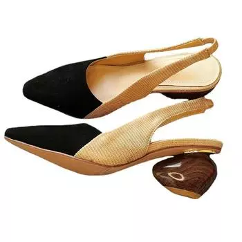 Женские сандалии, обувь из натуральной кожи, женские летние туфли-лодочки из овчины на высоком каблуке размером 22–26,5 см, странный стиль 34 абрикосовый