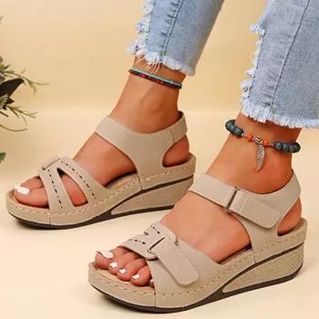 Женские сандалии Обувь Летние мягкие сандалии для женщин Уличные сандалии Женские туфли на танкетке Женские пляжные сандалии Обувь женская 35