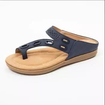 Женские сандалии, ортопедическая женская обувь премиум-класса, тапочки на плоской подошве, винтажные нескользящие сандалии, женские шлепанцы, женская обувь, большие размеры 43 37
