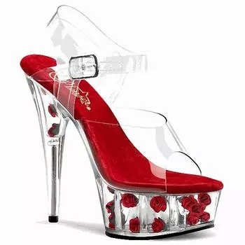 Женские сандалии Patform, модные новые сандалии для ночного клуба розового цвета, сандалии на высоком каблуке 15 см, сандалии с открытым носком YKC 34 белый