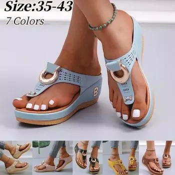 Женские сандалии, пляжные шлепанцы, римские сандалии, модная обувь, повседневные сандалии, сандалии на платформе 43 чёрный