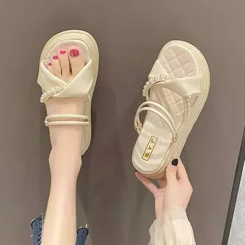 Женские сандалии, повседневные летние сандалии на плоской подошве, женская летняя обувь для женщин, шлепанцы Chaussure Femme, женские пляжные тапочки 35 жёлтый