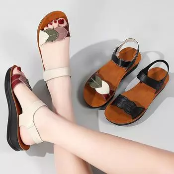 Женские сандалии повседневные мягкие дышащие женские танкетки толстая подошва женская спортивная обувь 36 чёрный