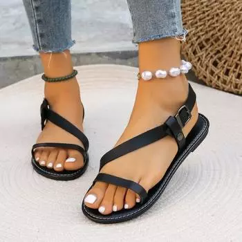 Женские сандалии Римская обувь 2024 Лето Новые Римские туфли на плоской подошве Тапочки Пляжная спортивная повседневная женская обувь Мягкие женские шлепанцы Bohemian Zapatos 36 коричневый