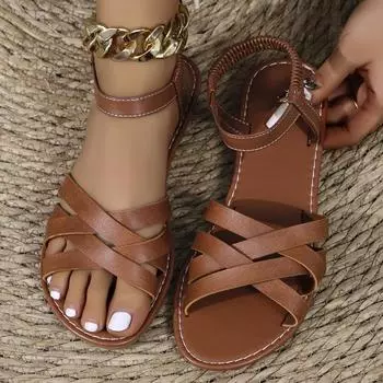 Женские сандалии, римская обувь, летние римские тапочки на плоской подошве, пляжная спортивная повседневная женская обувь 43 белый