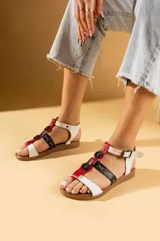 Женские сандалии с двойным ремешком и пряжкой в деревенском стиле 51-842-24Tommy