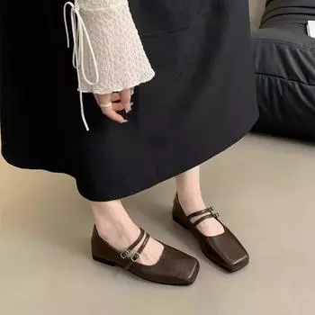 Женские сандалии с квадратным носком Персонализированные сандалии из ПУ для офиса Повседневные сандалии 40 чёрный