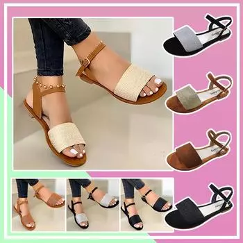 Женские сандалии с открытым носком, летняя повседневная модная модная обувь на квадратном каблуке 35 чёрный