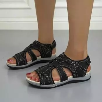 Женские сандалии с открытым носком, удобные летние спортивные сандалии с открытым носком, нескользящие, мягкие женские сандалии De Mujer, большой размер 44 35