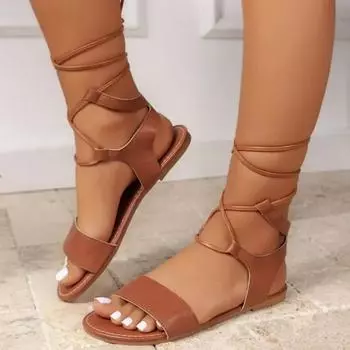 Женские сандалии с перекрестными ремешками, новинка 2024 года, летние модные сандалии на плоской подошве с открытым носком для женщин, пляжные шлепанцы-гладиаторы, Zapatos Mujer 36 чёрный