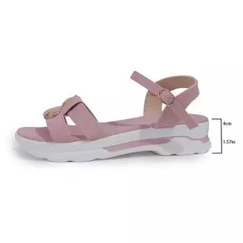 Женские сандалии, сандалии на каблуке с мягкой подошвой, летняя обувь, женские сандалии на низкой платформе, элегантная женская обувь на каблуке, на танкетке 36 чёрный