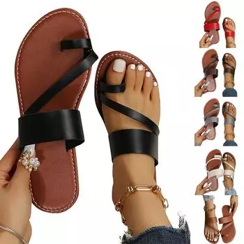 Женские сандалии Сандалии-шлепанцы Легкие повседневные сандалии на одной пуговице с резиновой подошвой Женские сандалии 42 чёрный