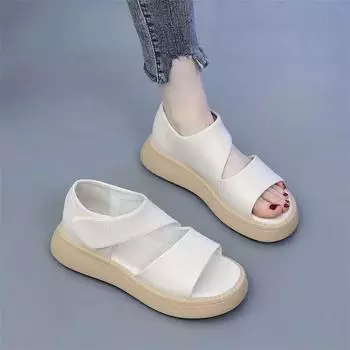 Женские сандалии Шлепанцы Уличная обувь на платформе Женская обувь Без каблука Плоские резиновые бежевые сандалии или F Лучшие противоскользящие Горячие дизайнерские H 35