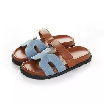 Женские сандалии-слайды Удобные кожаные сандалии на плоской подошве 34 белый