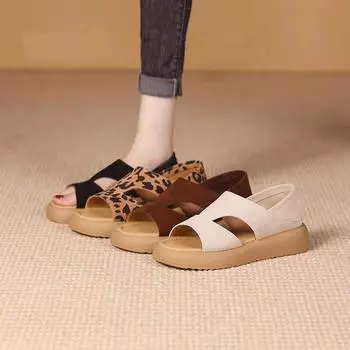 Женские сандалии TUINANLE, элегантные удобные женские сандалии с леопардовым принтом, повседневная женская обувь, сандалии 36