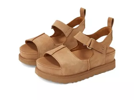 Женские сандалии UGG Golden Star High Chestnut см, замша, 25.0
