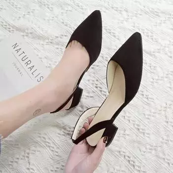 Женские сандалии, весенне-летние туфли-лодочки из флока, женские повседневные женские прогулочные туфли на высоком каблуке и низком каблуке, студенческие женские сандалии 34 бордовый