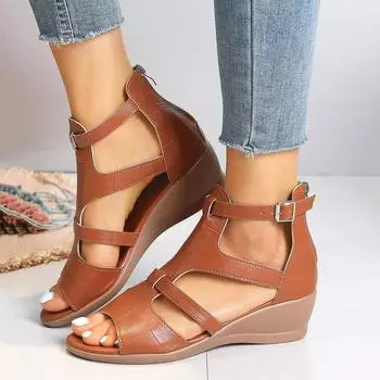 Женские сандалии Женские сандалии с застежкой-молнией Пляжные шлепанцы Crystal Jelly Женские студенческие корейские модные сандалии Женские нарядные летние 37