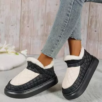 Женские сапоги 2024 года, новые зимние меховые теплые сапоги, женские уличные плюшевые домашние сапоги, нескользящая мягкая платформа, домашняя обувь для женщин 36-37 бежевый