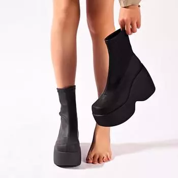 Женские сапоги, абсолютно новые, готический стиль, сексуальные, элегантные, массивные, женские, большого размера, удобные, на платформе, женская обувь, Zapatos De Mujer 36 чёрный