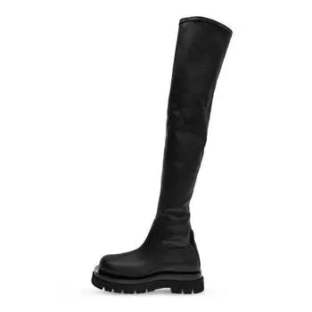 Женские сапоги, черные, выше колена, сексуальные, новые, зимние, повседневные, женские, осенне-зимние, женские, высокие сапоги, размер 42 35