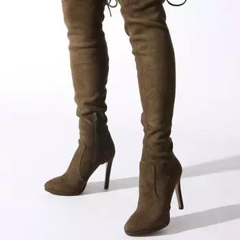 Женские сапоги цвета хаки